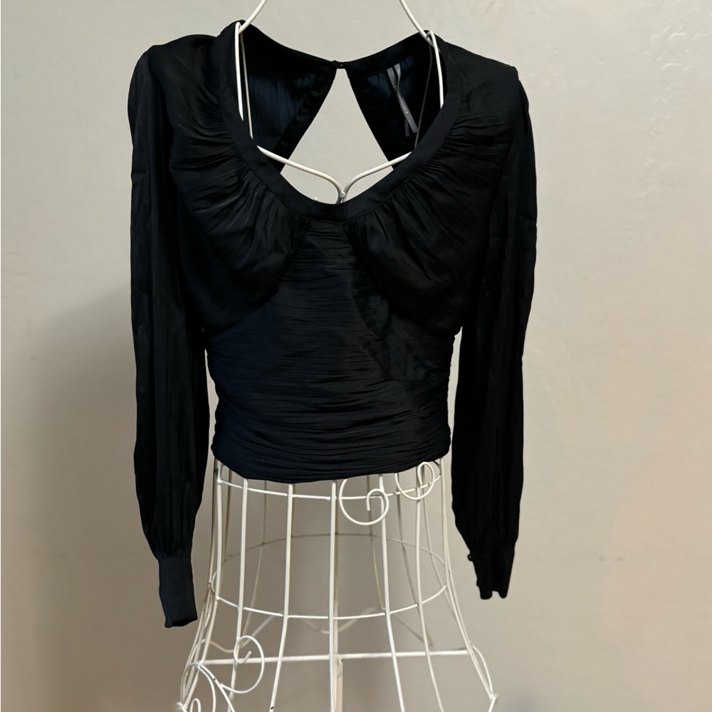 Anthropologie Black Silk Blouse
